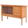 vidaXL Rabbit Hutch Bunny Cage with Pull Out Tray Enclosure Solid Pine Wood - Image 3
