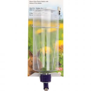 32Oz Weather Resistant Water Bottles with Heavy Duty Mount for Rabbits and Ferrets (Clear)