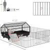 Small Animal Cage with Foldable Run Area, Rolling Bunny Cage, Guinea Pig Cage with Water Bottle, Water Bowl, and Ramps, 46.5" - Image 7