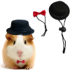 2Pcs/Set Guinea Pig Hat and Bowtie Hamster Costume Outfit Rats Chinchilla Cap Hedgehog Hat Small Pet Items Accessories - Image 2