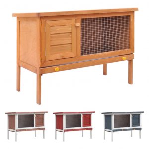 vidaXL Rabbit Hutch Bunny Cage with Pull Out Tray Enclosure Solid Pine Wood