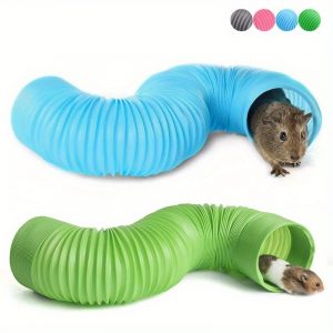 Interactive Hamster Play Tunnel - 39" Collapsible Fun Pipe for Guinea Pigs, Hedgehogs & Ferrets - Small Pet Exercise Toy, Hamster Accessories