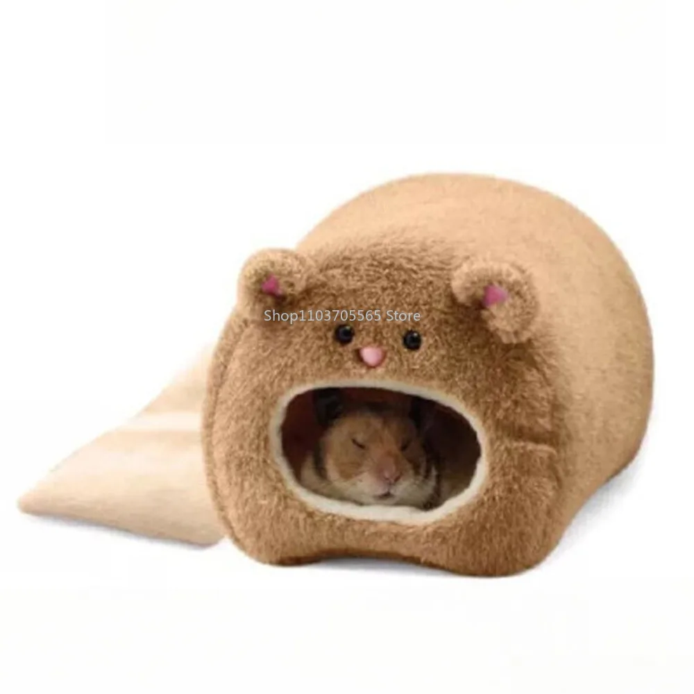 Cute Hamster Nest Winter Warm Velvet Small Pet Cage Sleep Nest Bed for Guinea Pigs Hedgehog Squirrel Cage Accessories - Image 3