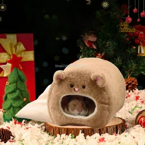 Cute Hamster Nest Winter Warm Velvet Small Pet Cage Sleep Nest Bed for Guinea Pigs Hedgehog Squirrel Cage Accessories