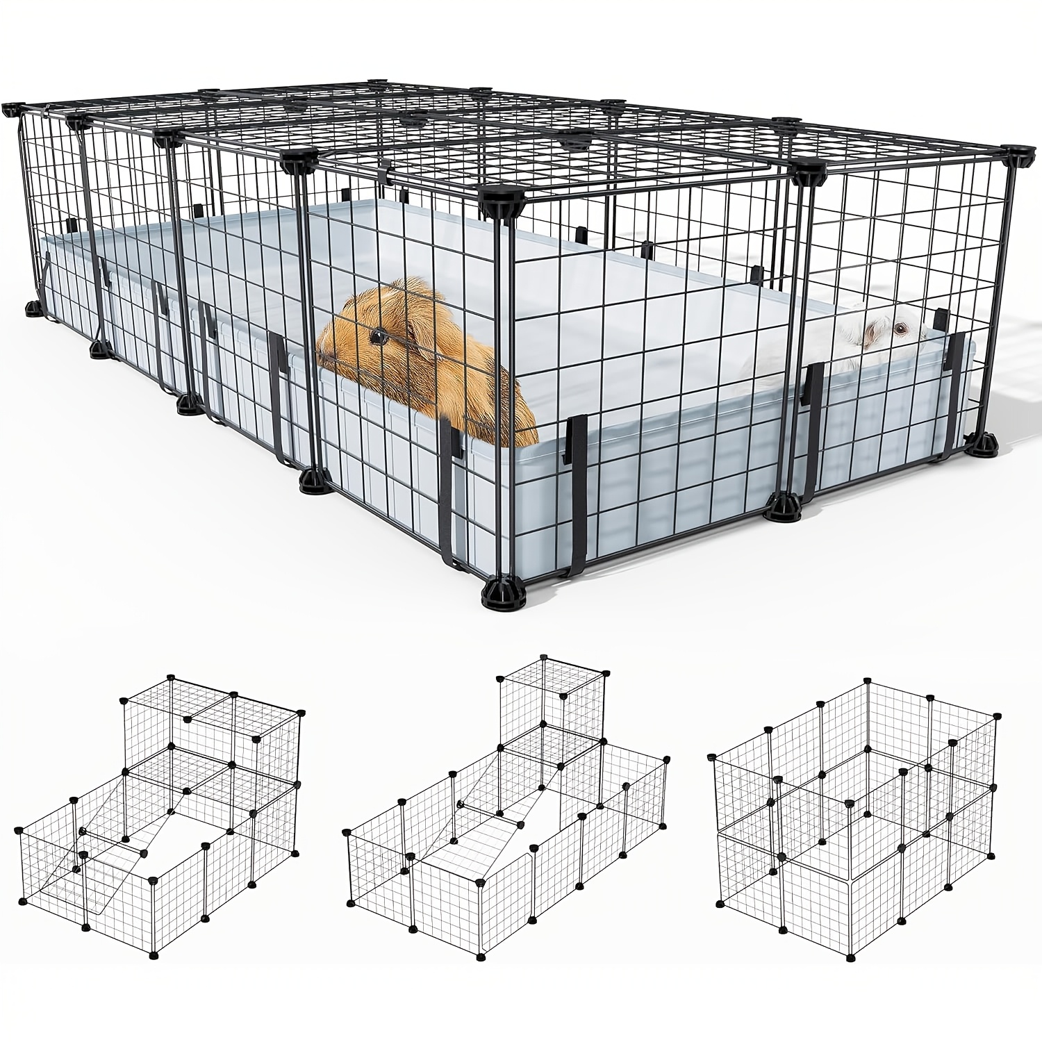 20 Panels Guinea Pigs Cages: BUCATSTATE Small Animal Cage with Waterproof Mat, Metal Hedgehog Cage with Door, C&C Cage for Guinea Pigs, Bunny, Hedgehogs, Chinchillas - Image 3