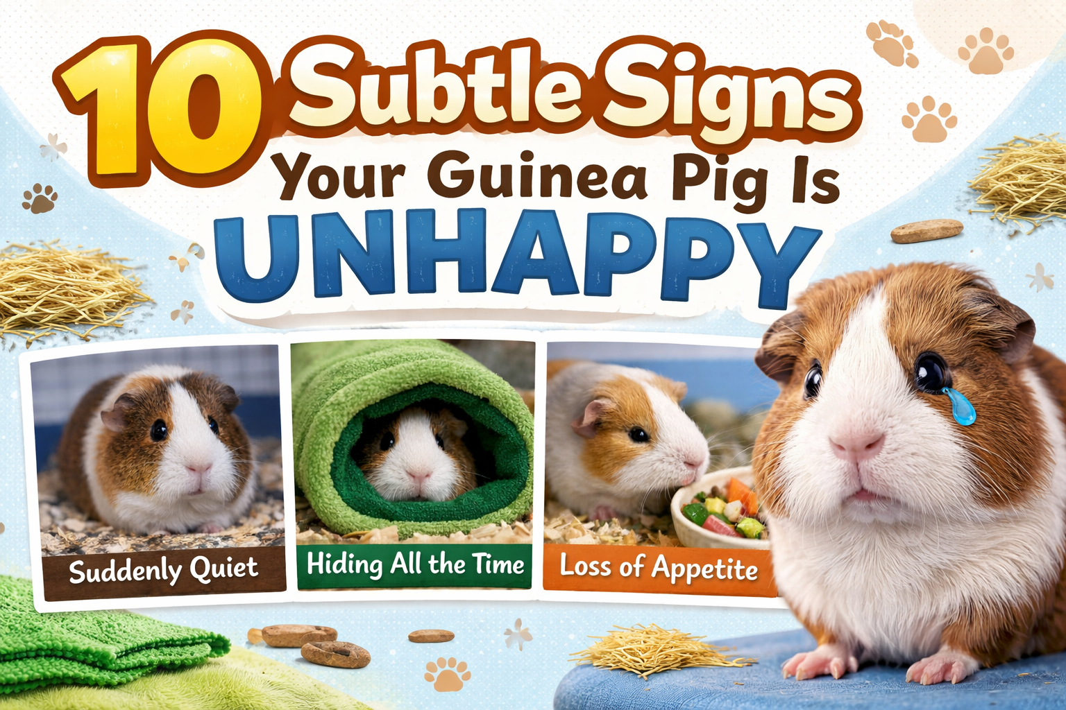 🐹 10 Subtle Signs Your Guinea Pig Is Unhappy (And How to Fix It Fast)