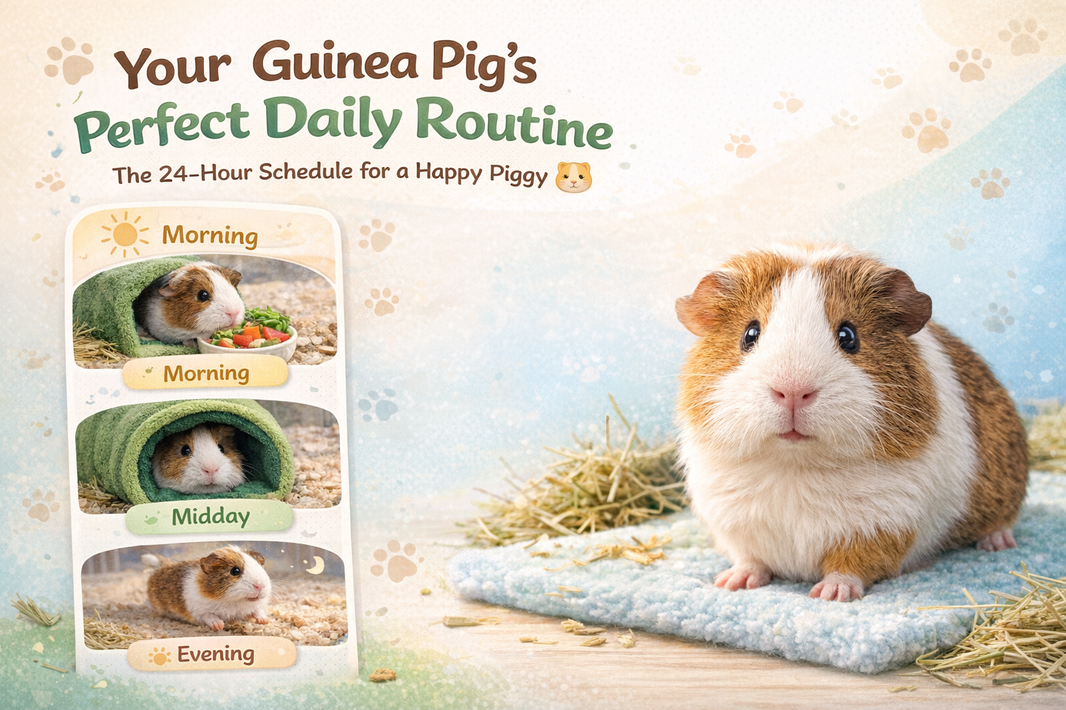 🐹 Your Guinea Pig’s Daily Routine: The Perfect 24-Hour Schedule for a Happy, Healthy Piggy