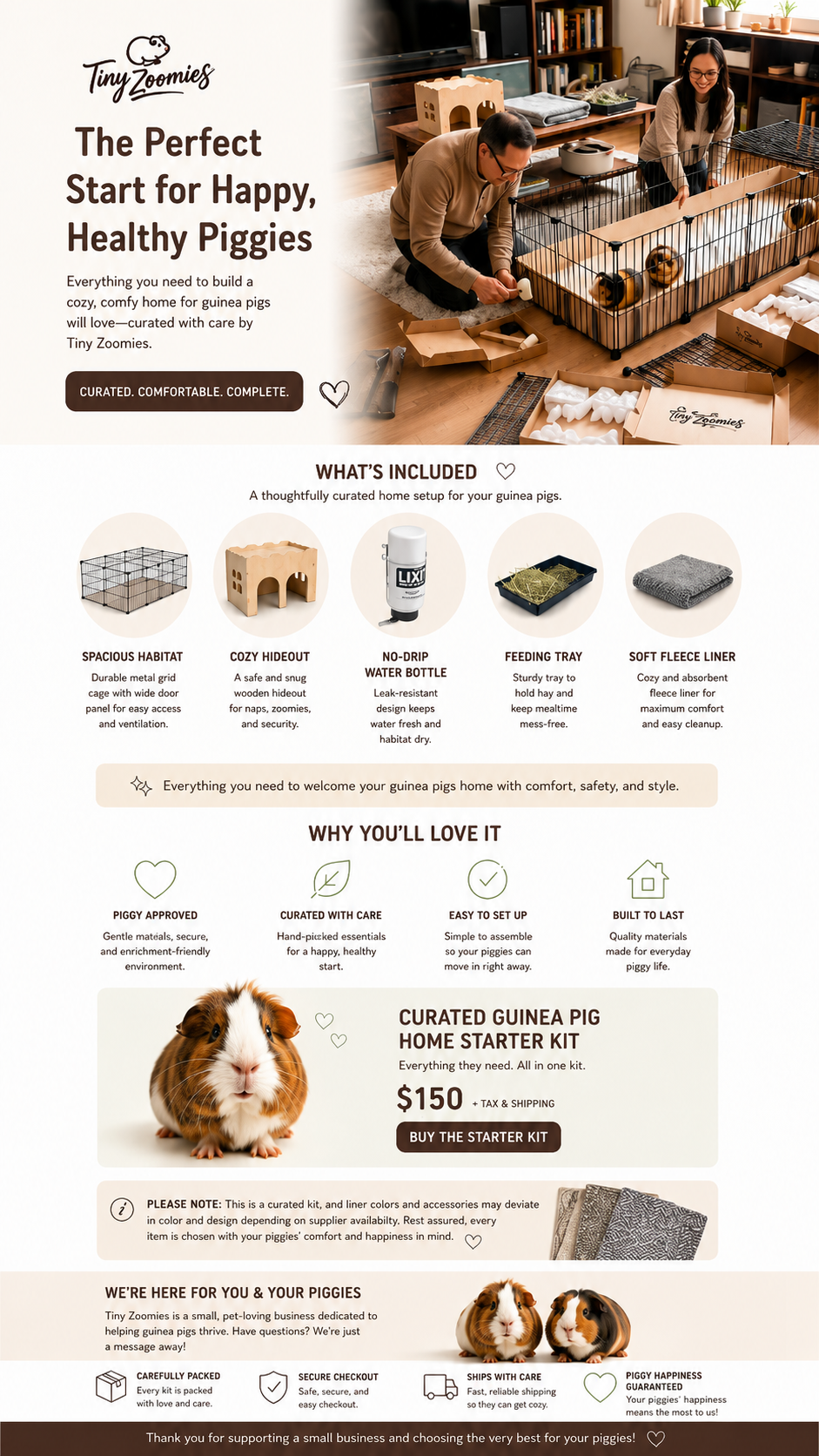 A thoughtfully curated habitat setup designed for comfort, safety, and happiness.